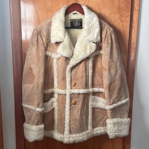 Genuine leather shearling coat